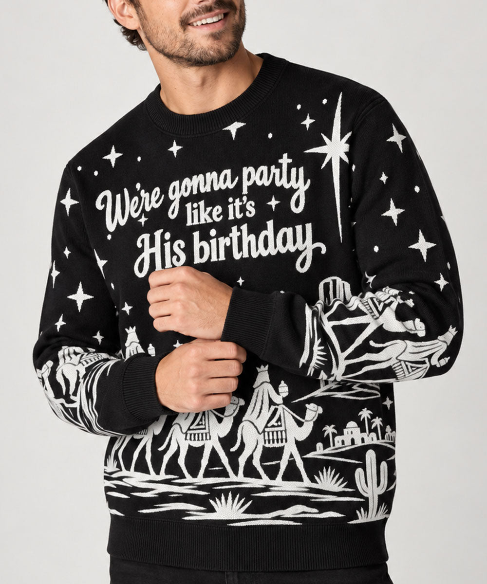 WE'RE GONNA PARTY - Pull de Noël Signature