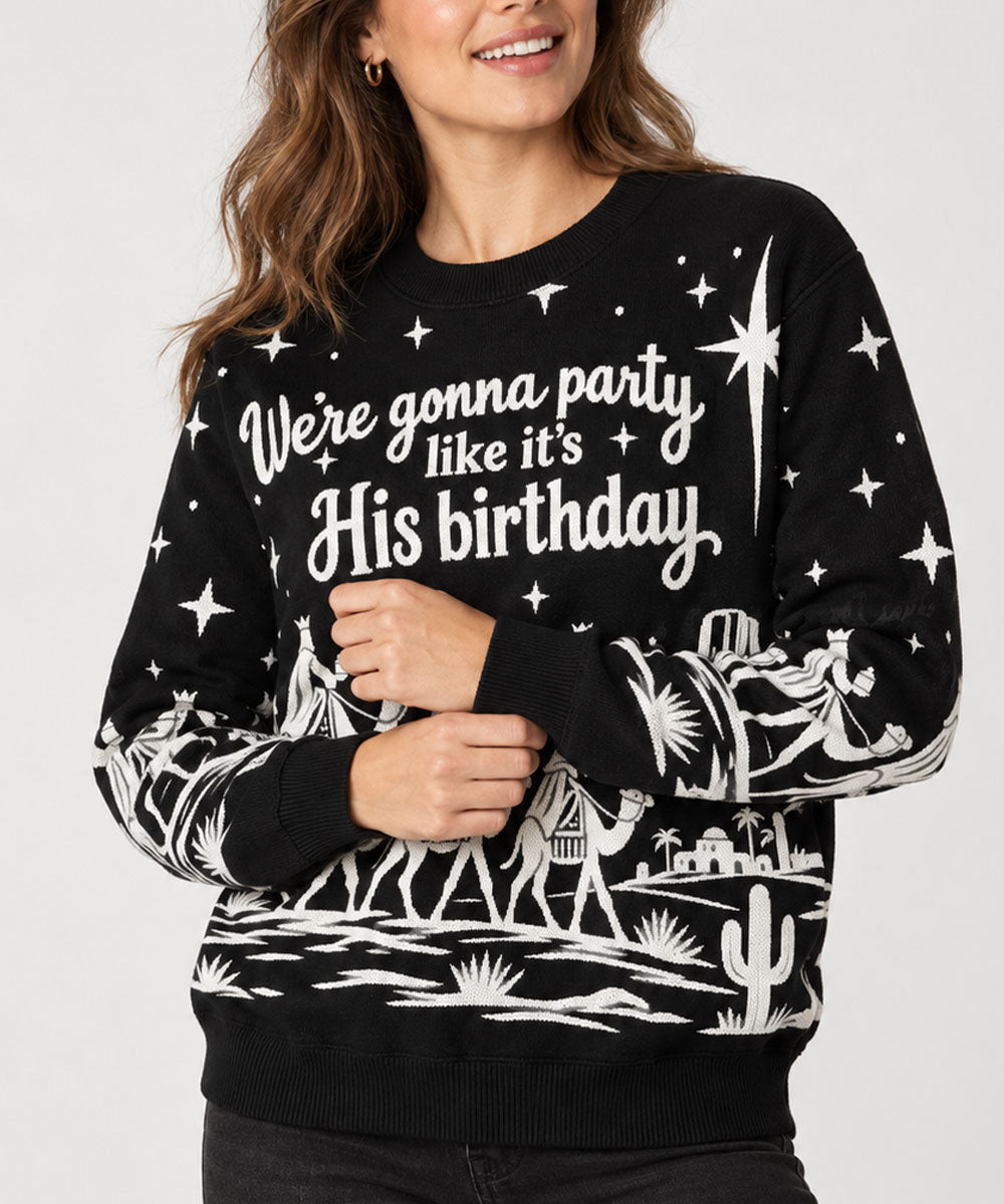 WE'RE GONNA PARTY - Pull de Noël Signature