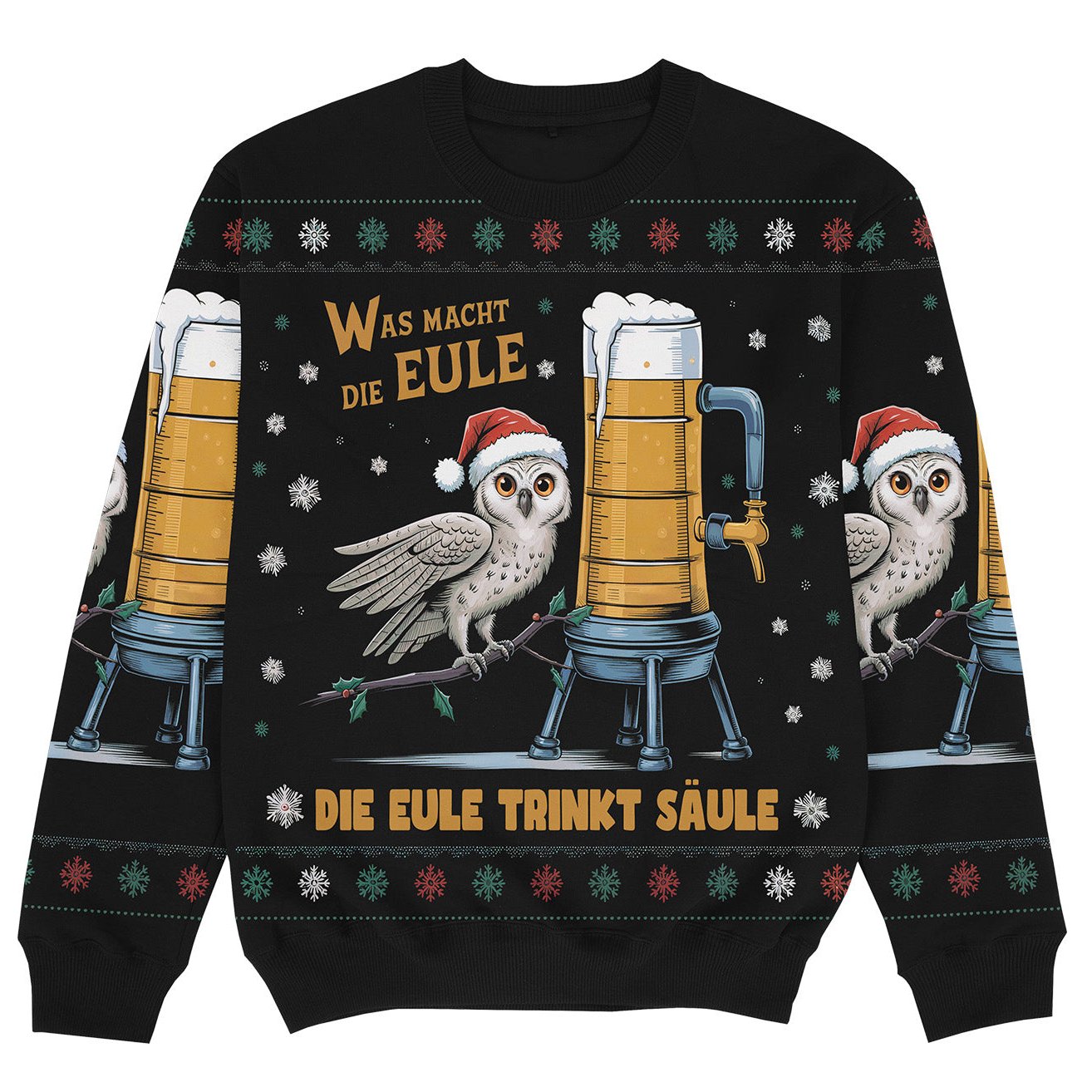 WAS MACHT DIE EULE - Christmas Ugly Sweater