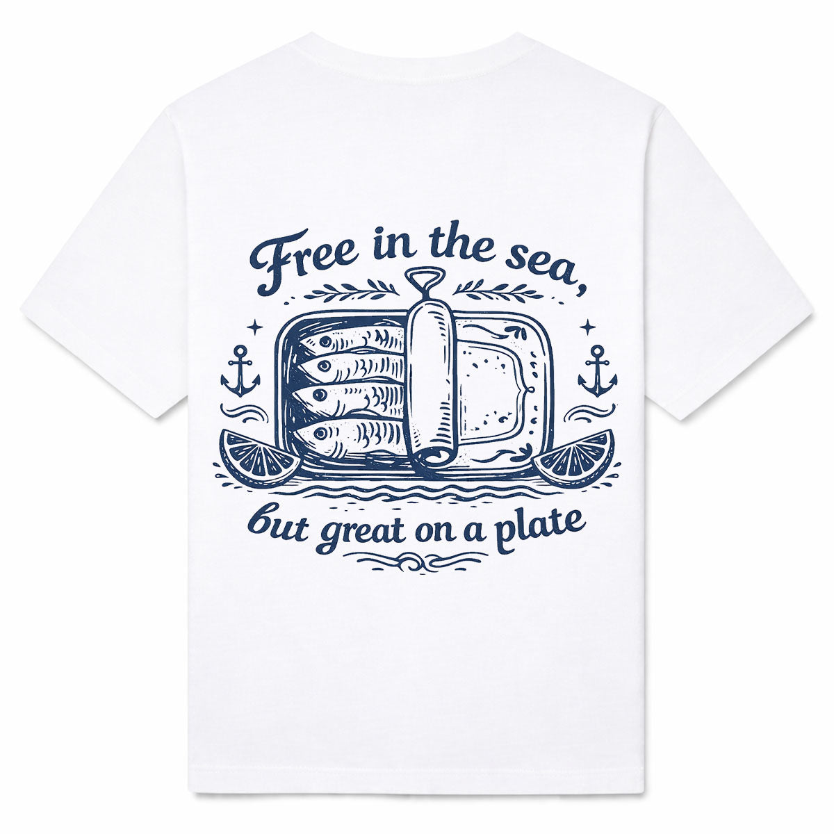 FREE IN THE SEA - Premium T-Shirt Backprint