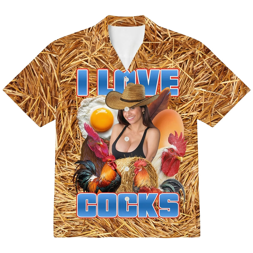 I LOVE COCKS - Premium Hawaiihemd