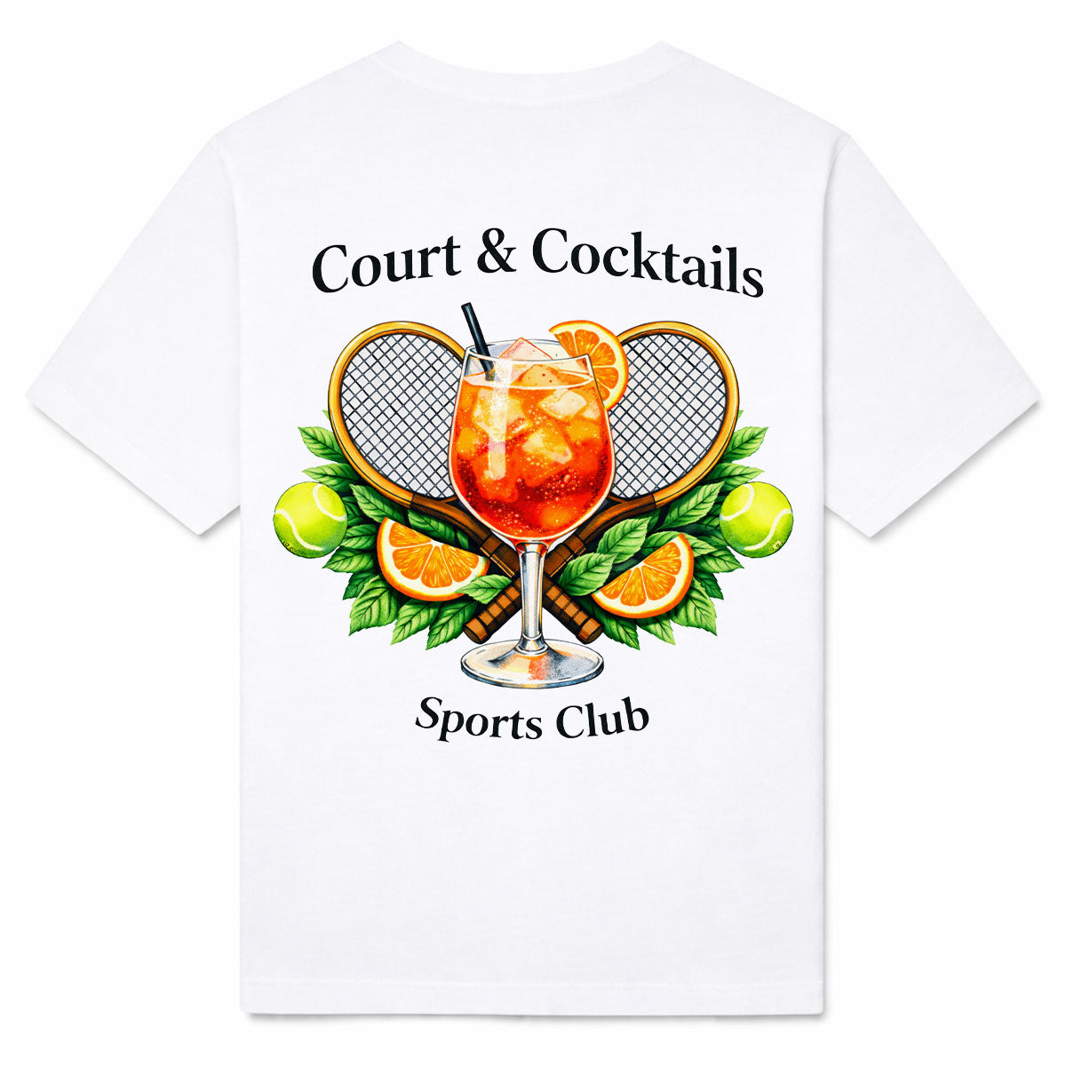 COURT & COCKTAILS - Premium T-Shirt Backprint