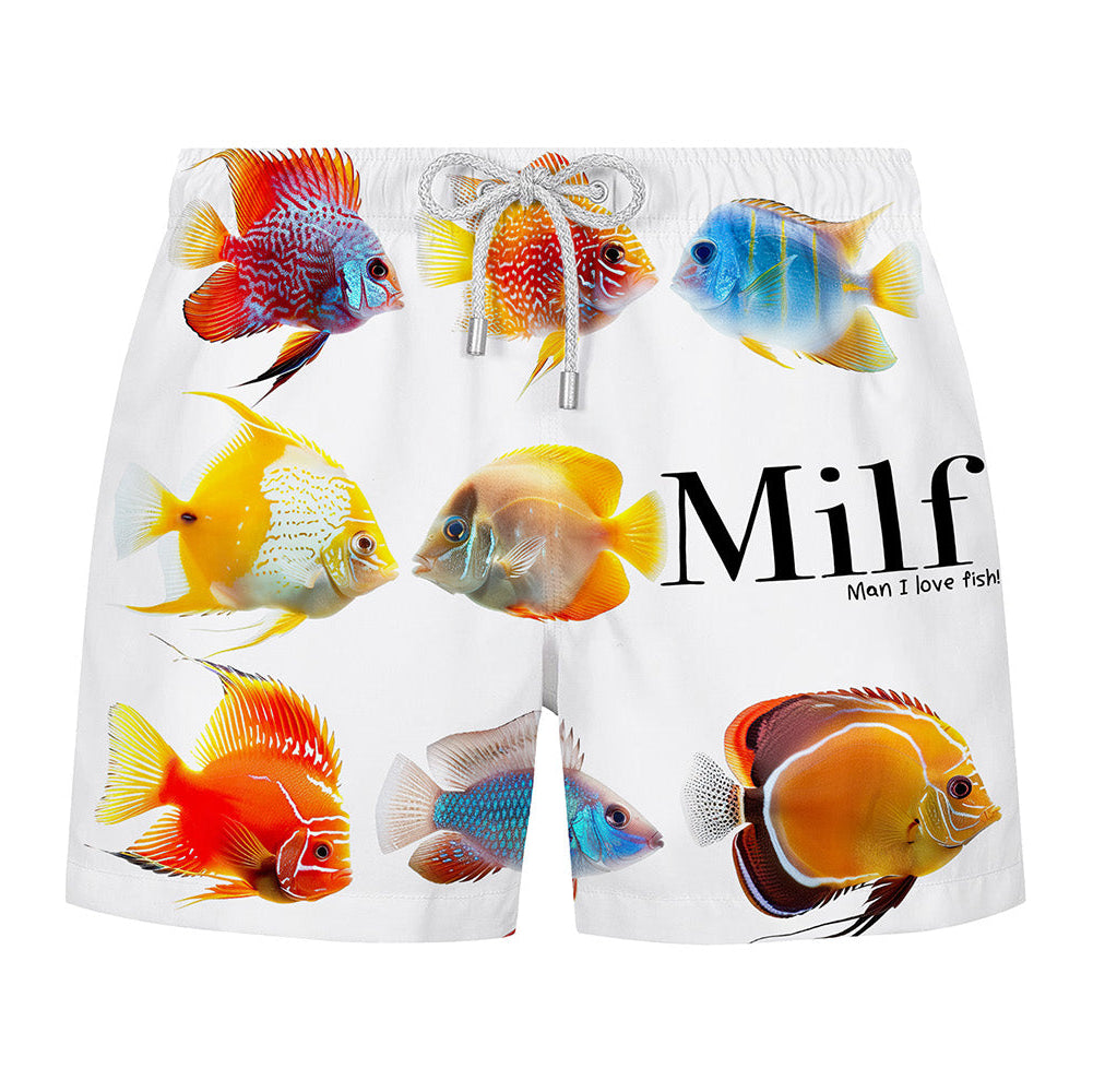 MAN I LOVE FISH - Premium Badeshort Fullprint