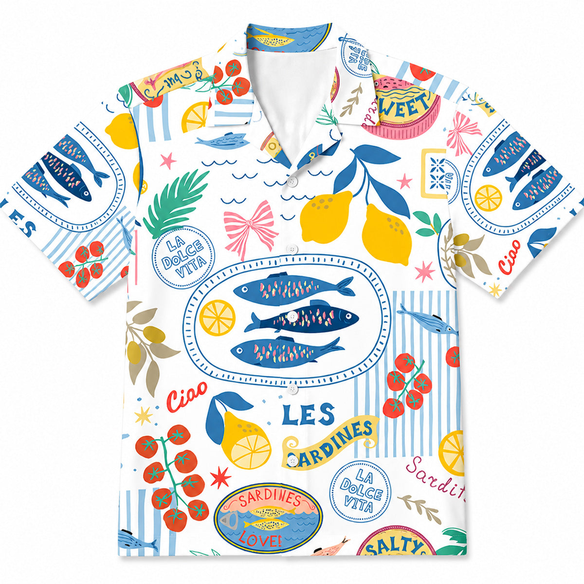 LA DOLCE VITA SARDINES - Premium Hawaiihemd