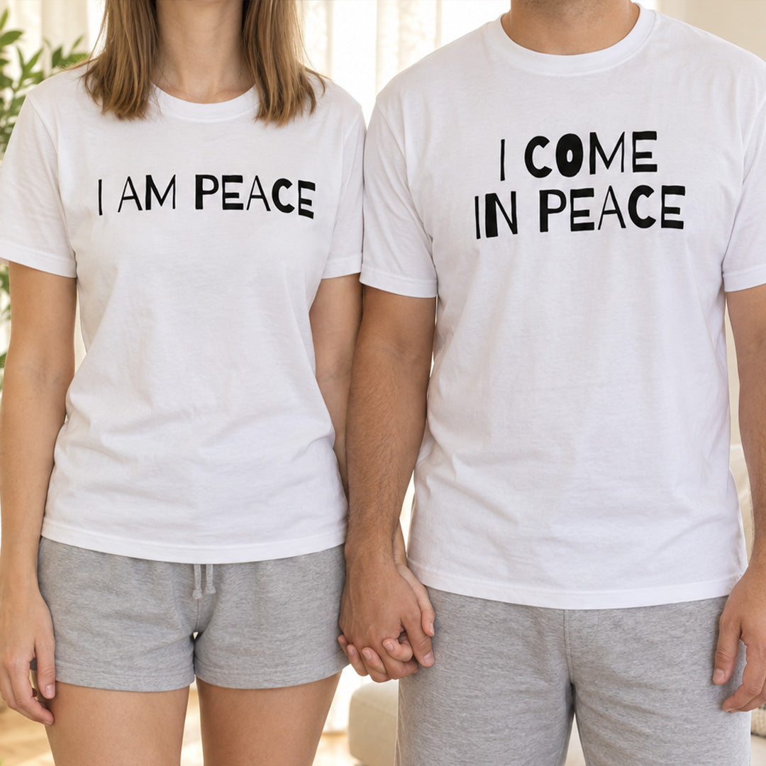 PEACE – Couple-Shirt Set – beide Shirts im Partnerlook